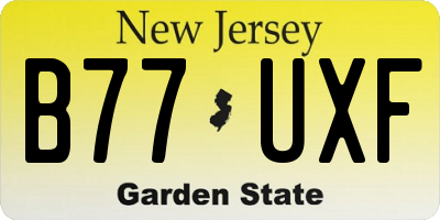 NJ license plate B77UXF