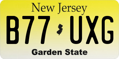 NJ license plate B77UXG