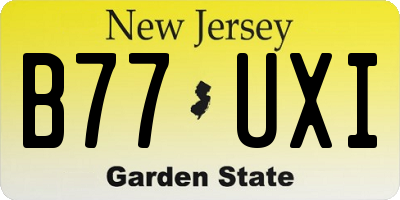 NJ license plate B77UXI