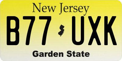 NJ license plate B77UXK