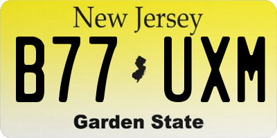 NJ license plate B77UXM