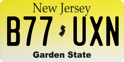 NJ license plate B77UXN