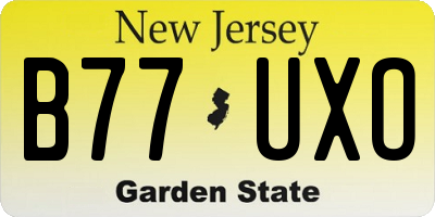 NJ license plate B77UXO