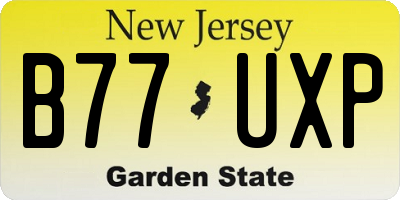 NJ license plate B77UXP