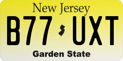 NJ license plate B77UXT