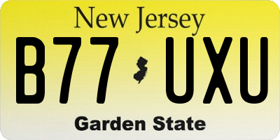 NJ license plate B77UXU