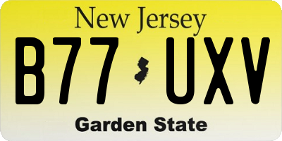 NJ license plate B77UXV