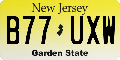 NJ license plate B77UXW