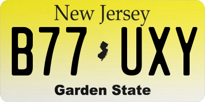 NJ license plate B77UXY
