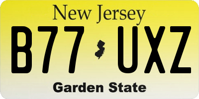 NJ license plate B77UXZ