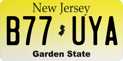 NJ license plate B77UYA