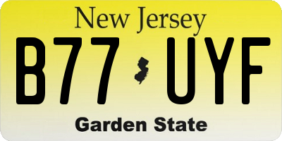 NJ license plate B77UYF