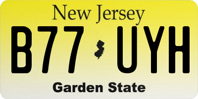 NJ license plate B77UYH