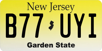 NJ license plate B77UYI