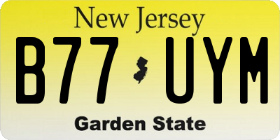NJ license plate B77UYM