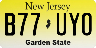 NJ license plate B77UYO