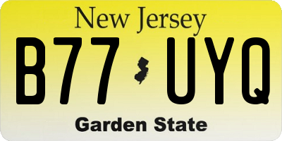 NJ license plate B77UYQ