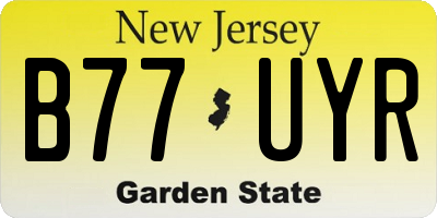 NJ license plate B77UYR
