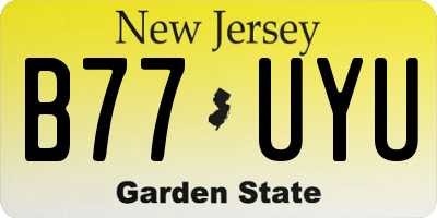 NJ license plate B77UYU