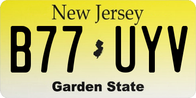 NJ license plate B77UYV