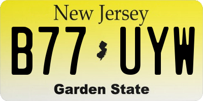 NJ license plate B77UYW