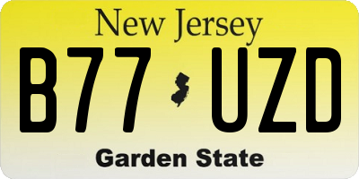 NJ license plate B77UZD