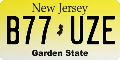 NJ license plate B77UZE