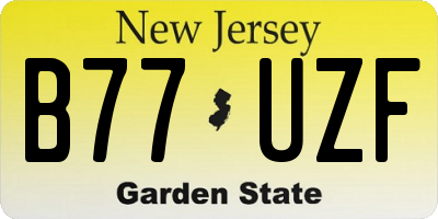 NJ license plate B77UZF