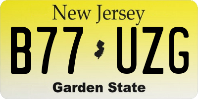 NJ license plate B77UZG