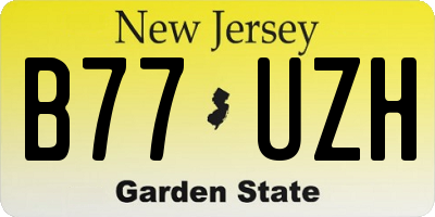 NJ license plate B77UZH