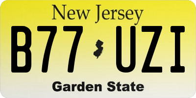 NJ license plate B77UZI