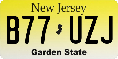 NJ license plate B77UZJ