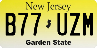 NJ license plate B77UZM