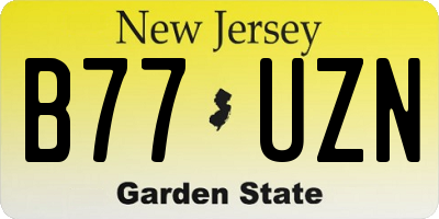 NJ license plate B77UZN