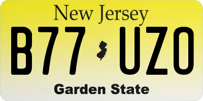 NJ license plate B77UZO