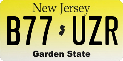 NJ license plate B77UZR
