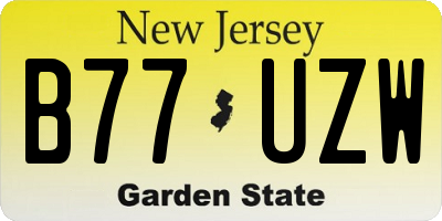 NJ license plate B77UZW