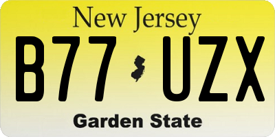 NJ license plate B77UZX