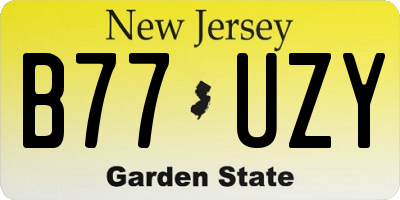 NJ license plate B77UZY