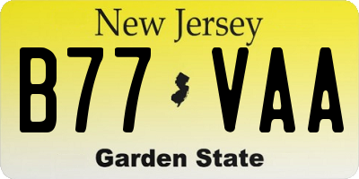 NJ license plate B77VAA