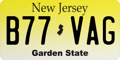 NJ license plate B77VAG