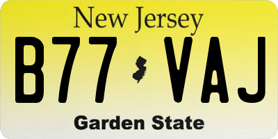 NJ license plate B77VAJ