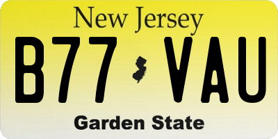 NJ license plate B77VAU