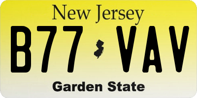 NJ license plate B77VAV
