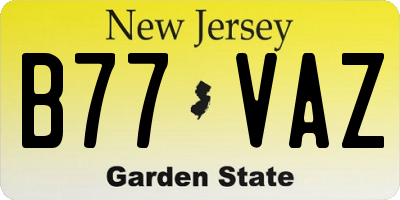 NJ license plate B77VAZ