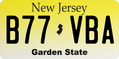 NJ license plate B77VBA