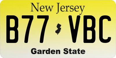 NJ license plate B77VBC