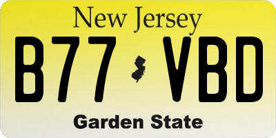 NJ license plate B77VBD