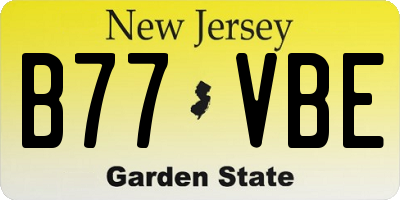 NJ license plate B77VBE