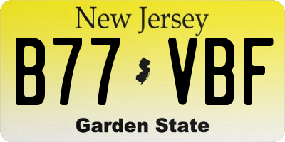 NJ license plate B77VBF